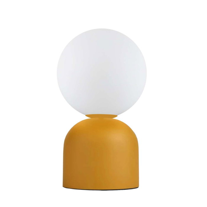 Opviq Lámpara de sobremesa con cuerpo de metal y tapa de cristal Amarillo Opviq Lámpara de sobremesa con cuerpo de metal y tapa de cristal Amarillo